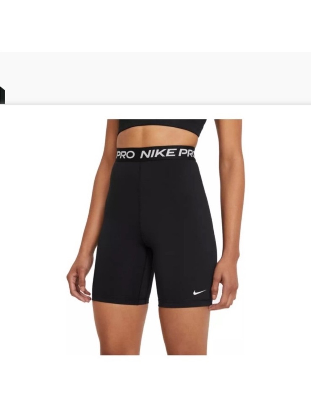 NIKE PRO 7" HIGH WAIST BLACK DRI FIT SHORTS SZ M
